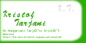 kristof tarjani business card